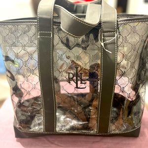 Ralph Lauren clear beach or groceries tote bag vynil. PREOWNED